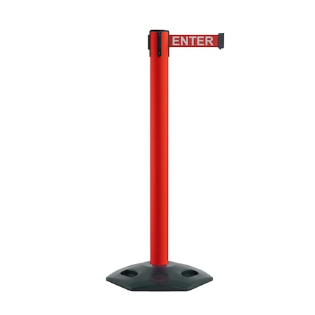 Montour Line Stanchion Belt Barrier Rubber Base Red Post 16ft.R. Caution Belt MSR650-RD-CAURW-160